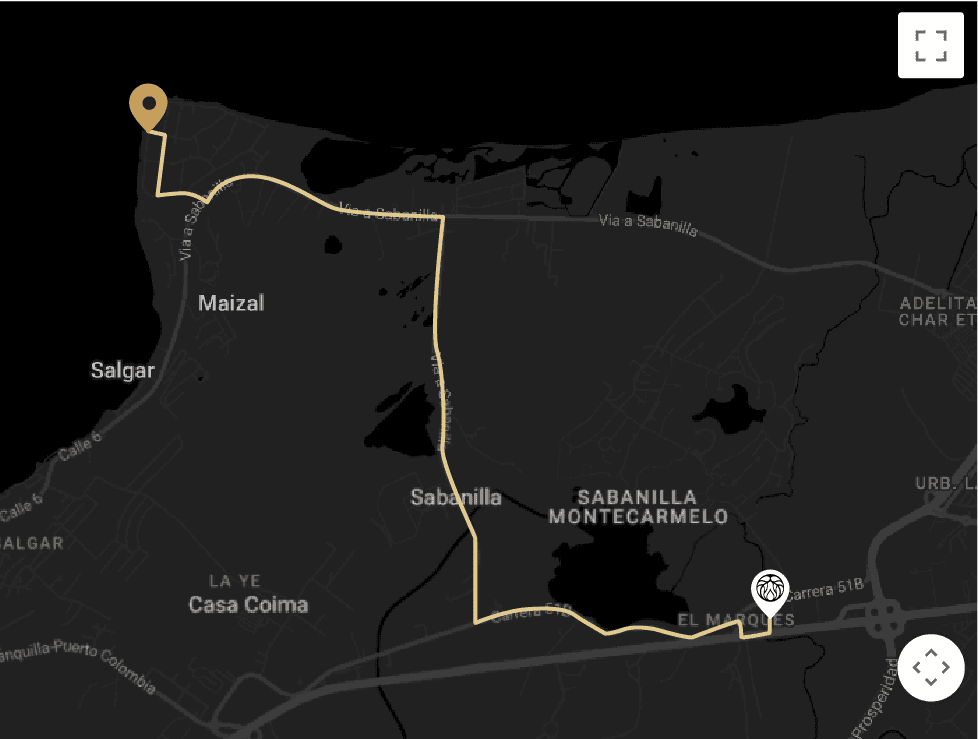 Ruta a Mar Caribe